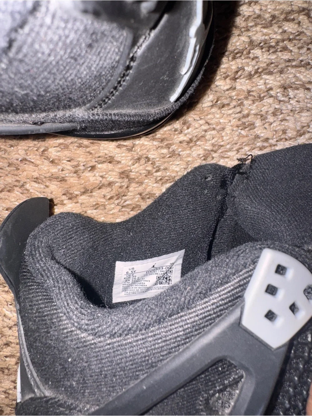 Jordan Black and Gray Men's Sneakers